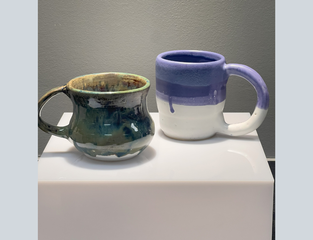 Thrown ceramic glazed mugs by Jamari Cannady Pratt